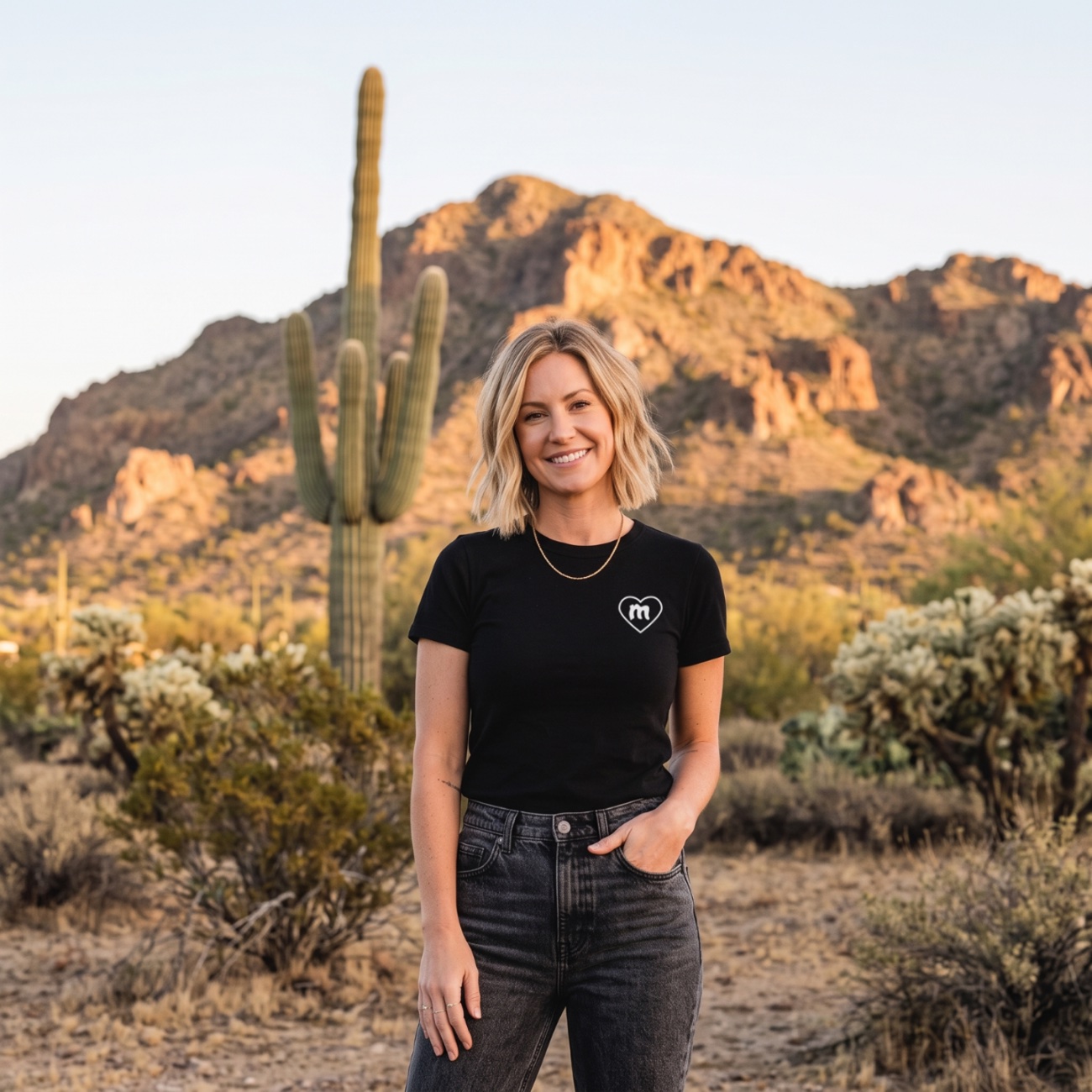 A Melted community member in the Arizona desert